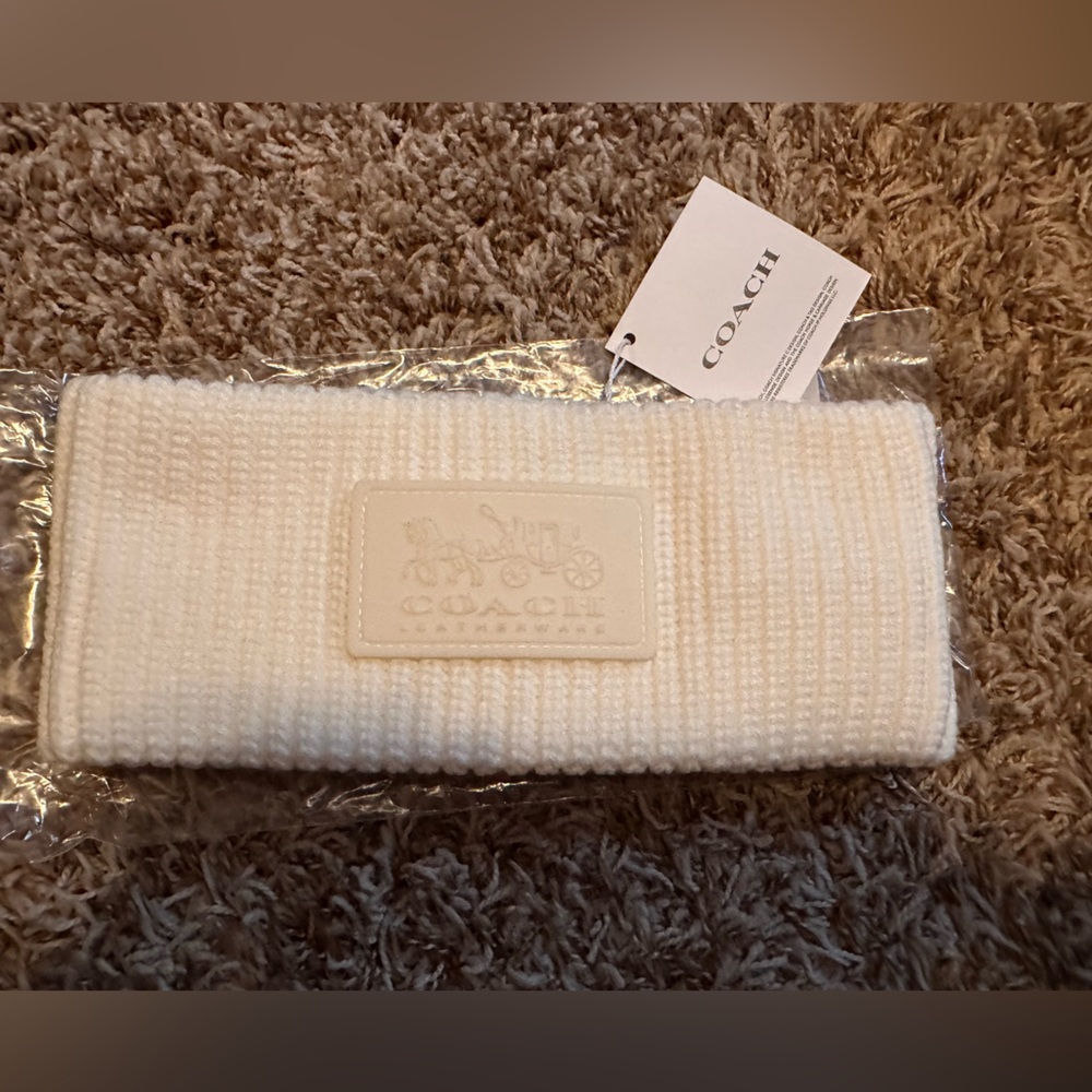 Coach Cream Knit Headband- NWT